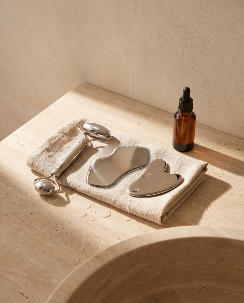 Coffret Acier — Rouleau & Gua Sha